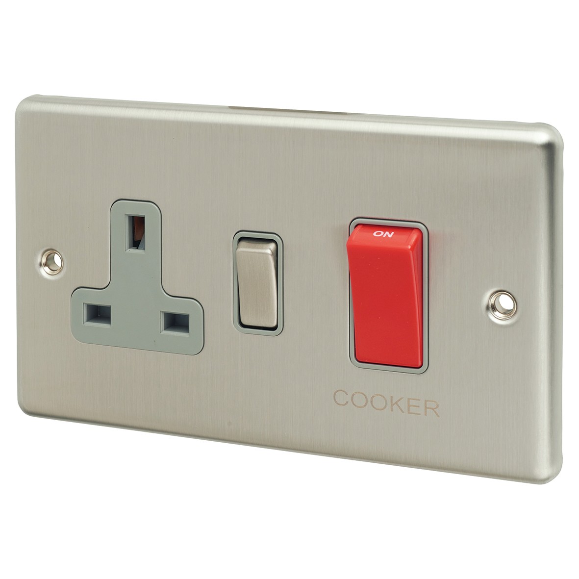 Eurolite Enhance Decorative 45A 2 Gang DP Cooker Switch & 13A Switc 581674