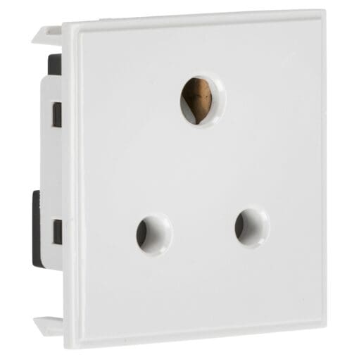 5x Knightsbridge 5A 1 Gang Unswitched Round Pin Socket - White 582540