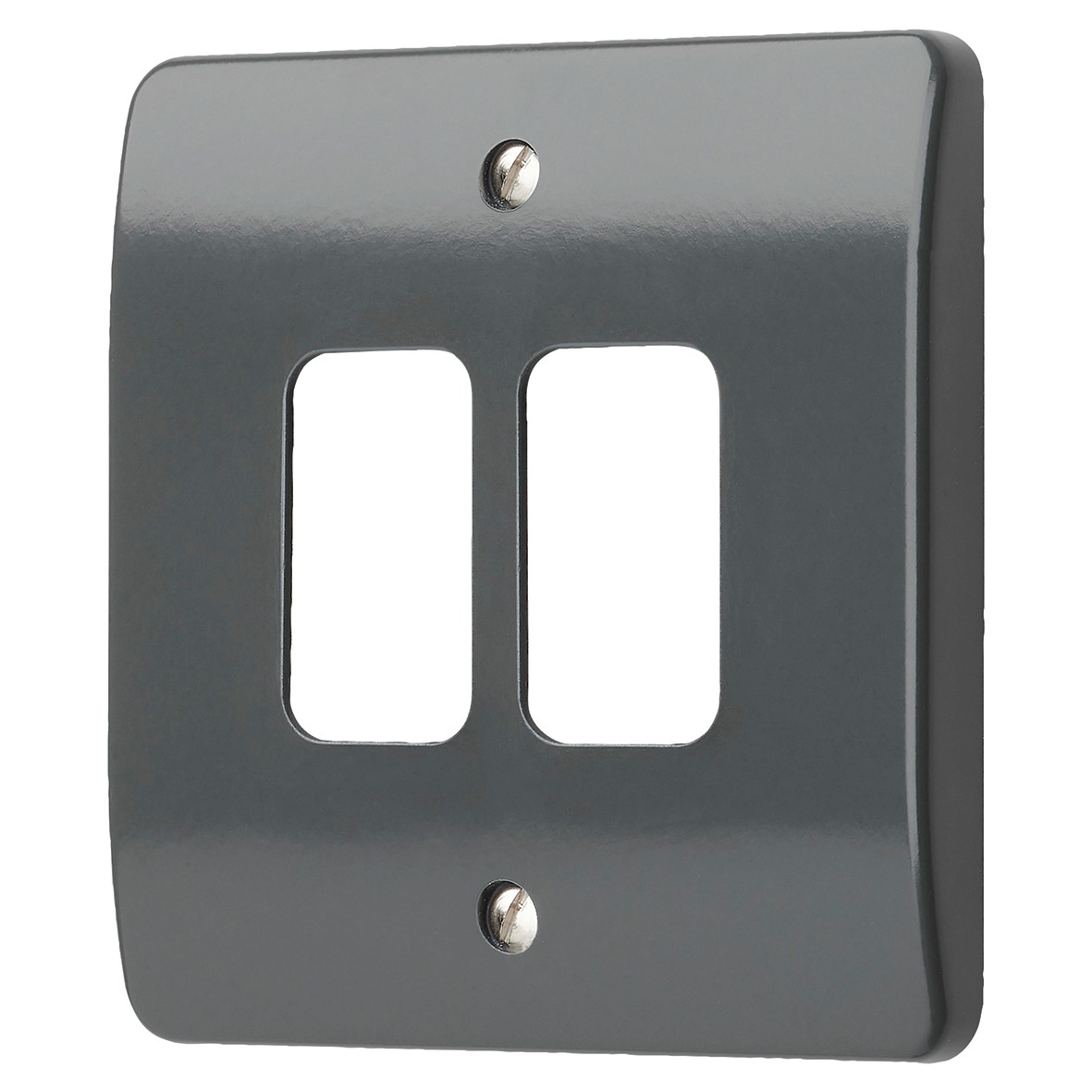MK Logic Plus 2 Gang Grid Plus Front Plate - Graphite 589254