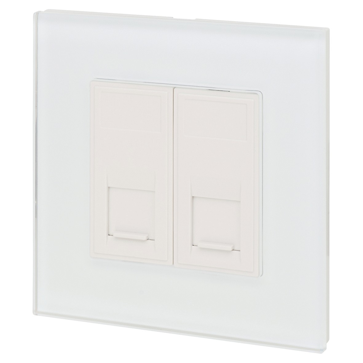 Retrotouch Dual CAT6E Socket - White Plain Glass 591133