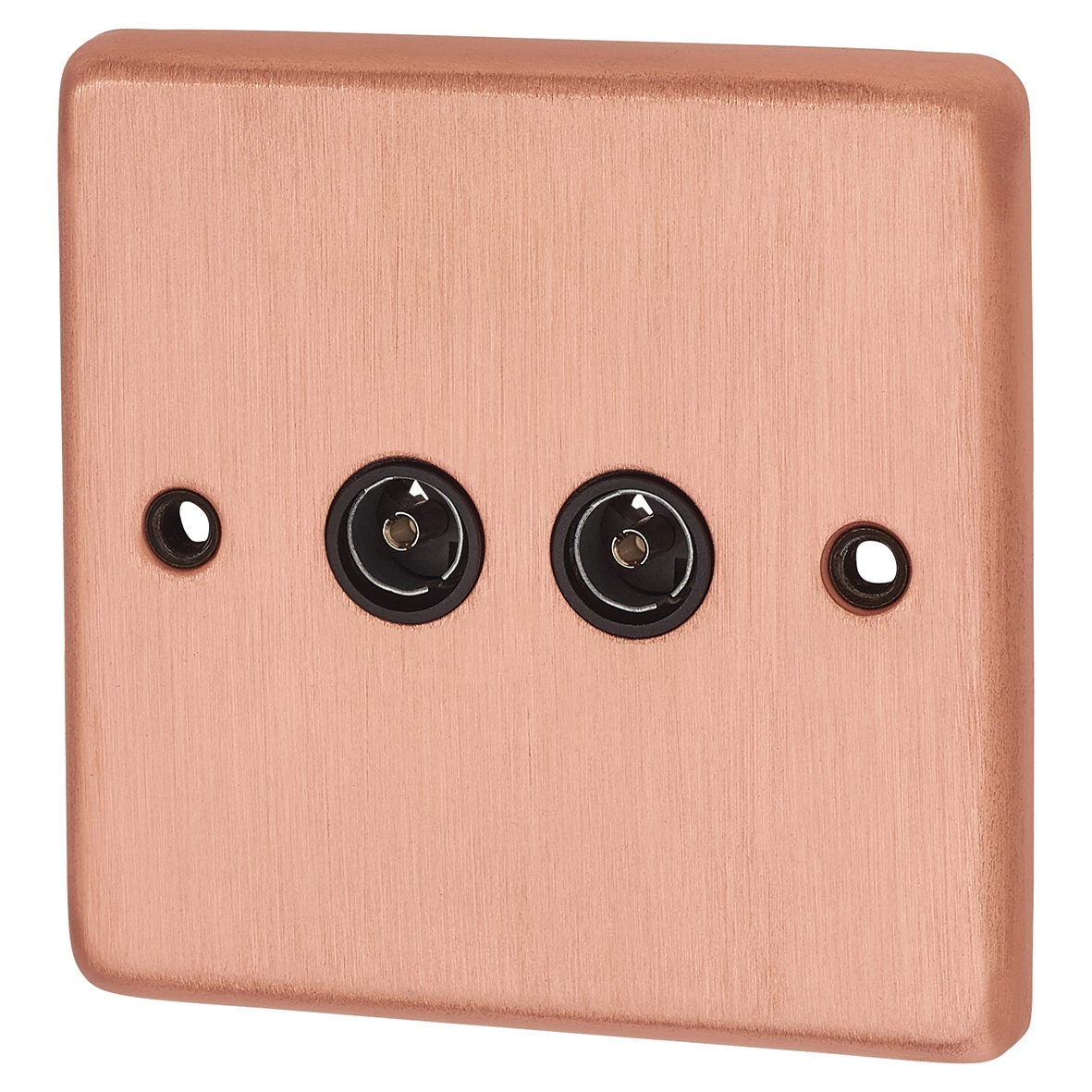 G&H Brassware Twin Coaxial Socket - Brushed Copper 595417