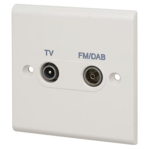 Deta 1 Gang TV/FM DAB Diplexer - White 595557