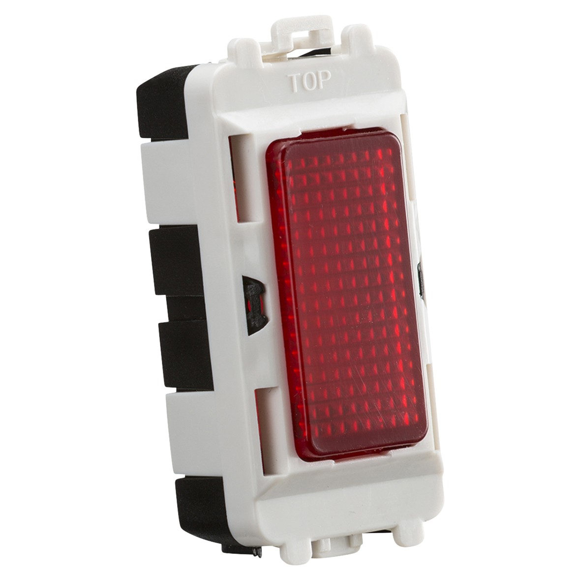 Knightsbridge 230V Red Indicator Grid Switch - White 596285