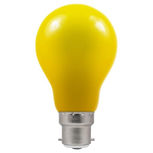 5x Crompton 4160 1.5W LED GLS Coloured Lamp - B22 - Yellow 598616