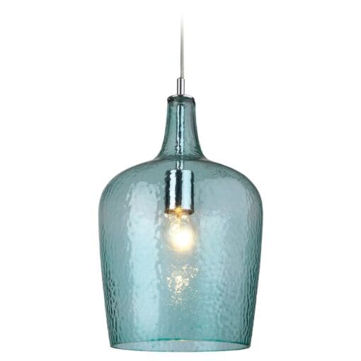 Altro Ceiling Light Pendant with Amber Glass Shade - Chrome 600723