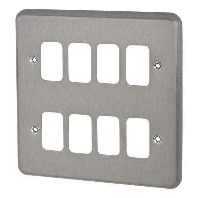 MK 8 Module Grid Front Plate - Brushed Chrome 602376
