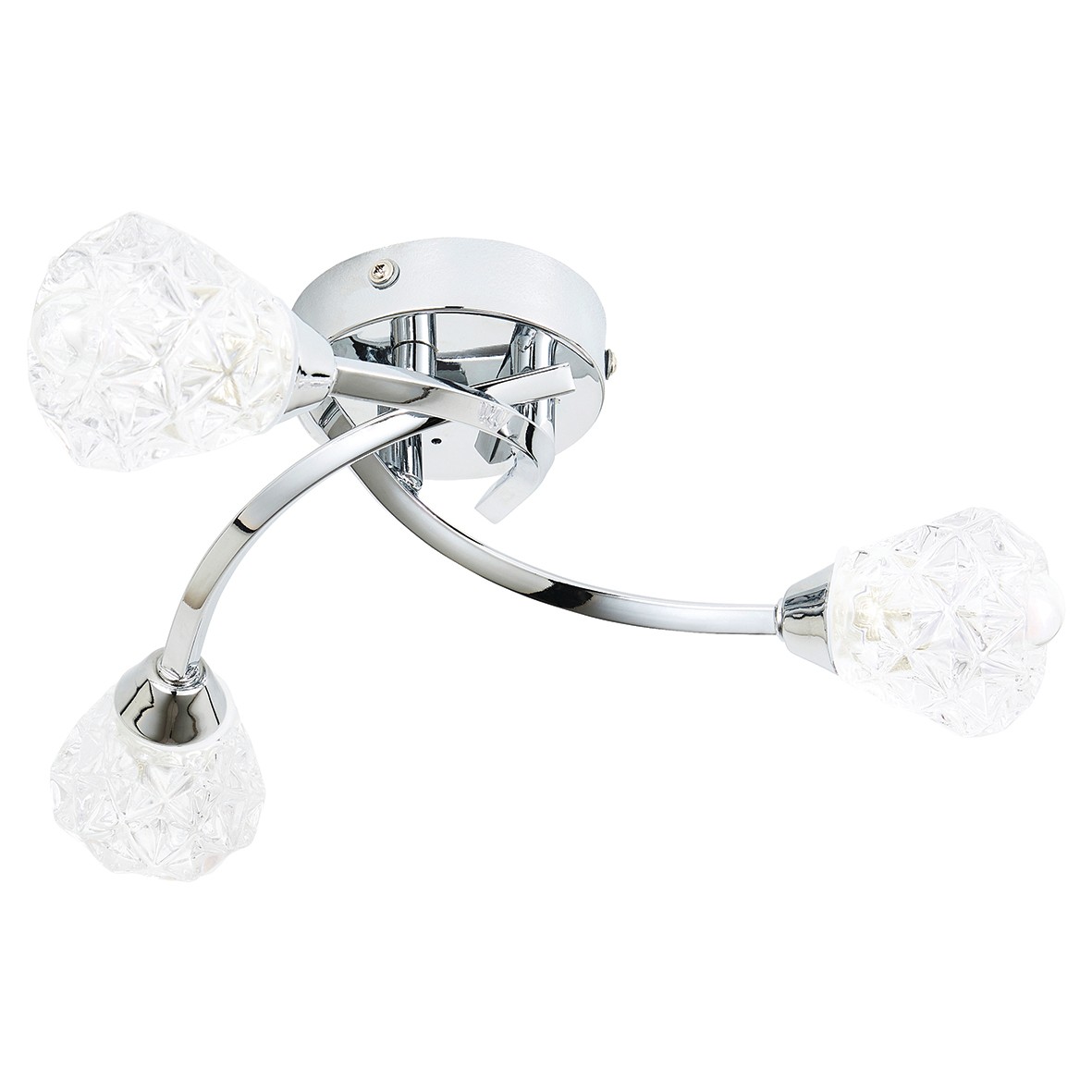 Forum Spa Volos 3 Light LED Flush Bathroom Ceiling Light - IP44 - Chrom 605603