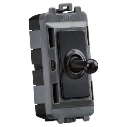 Knightsbridge 20AX Intermediate Toggle Grid Switch - Matt Black 605761