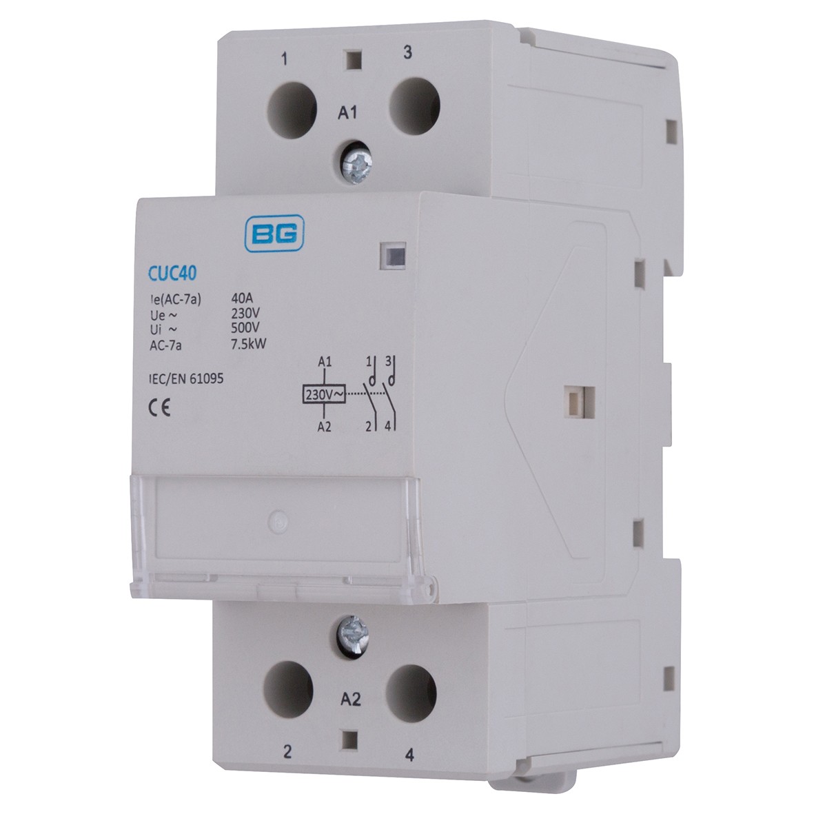 BG 40A Double Pole Contactor - 2 Module 607810