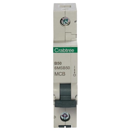 5x Crabtree Loadstar 50A 6kA Single Pole MCB - Type B 611781