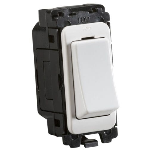Knightsbridge 20AX 2 Way Single Pole Curved Edge Grid Switch with Centr 612068