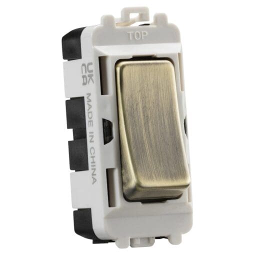 Knightsbridge 20AX Intermediate Grid Switch - Antique Brass 613795