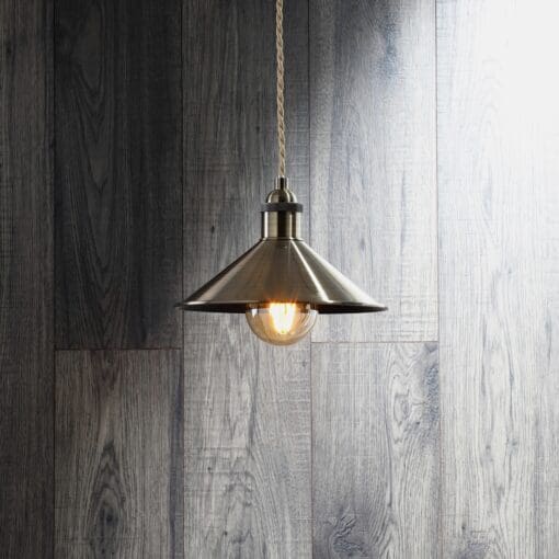 Forum Rigel Small Ceramic Diner Shade - Brass 626498