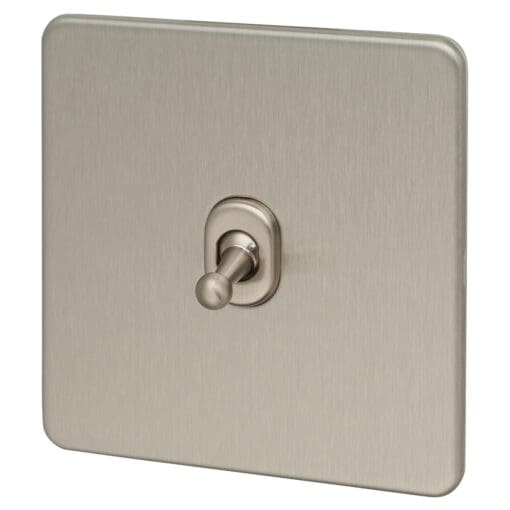 Knightsbridge 10AX 1 Gang Intermediate Toggle Switch - Brushed Chrome 632013