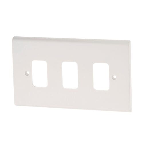 10x Deta 3 Gang Grid Cover Plate - White 632270