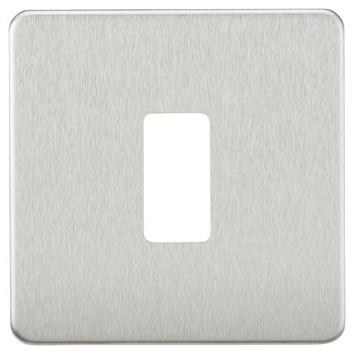 Knightsbridge 1 Module Screwless Grid Switch Faceplate - Brushed Chrome 632772