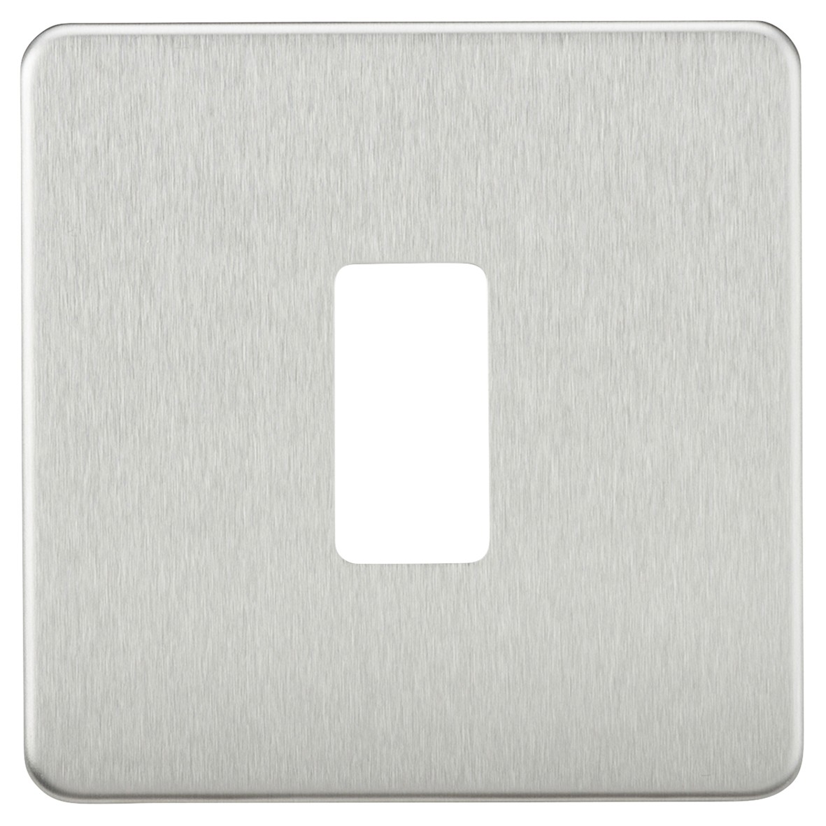 Knightsbridge 1 Module Screwless Grid Switch Faceplate - Brushed Chrome 632772