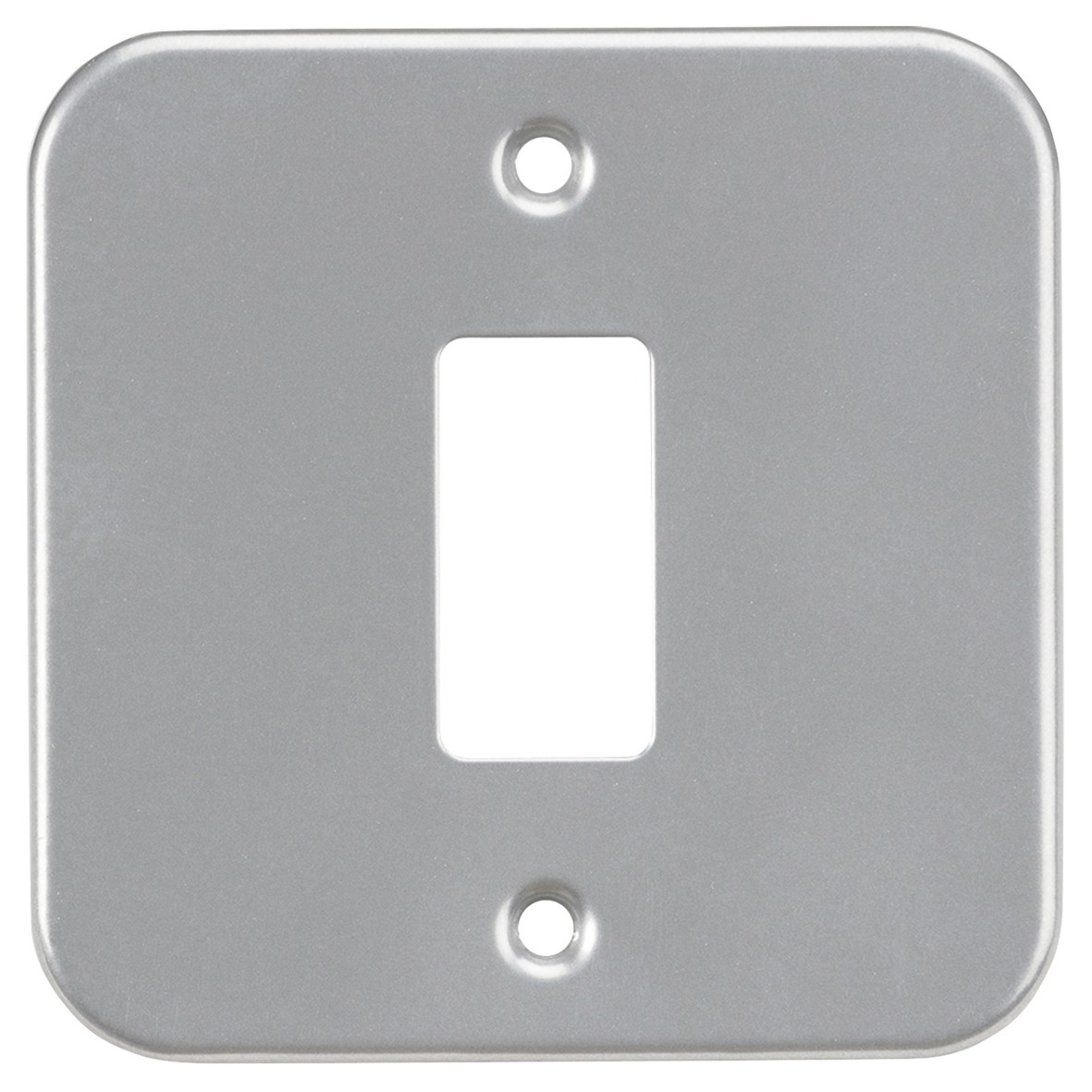 Knightsbridge 1 Module Metal Clad Grid Switch Faceplate - Grey 636233