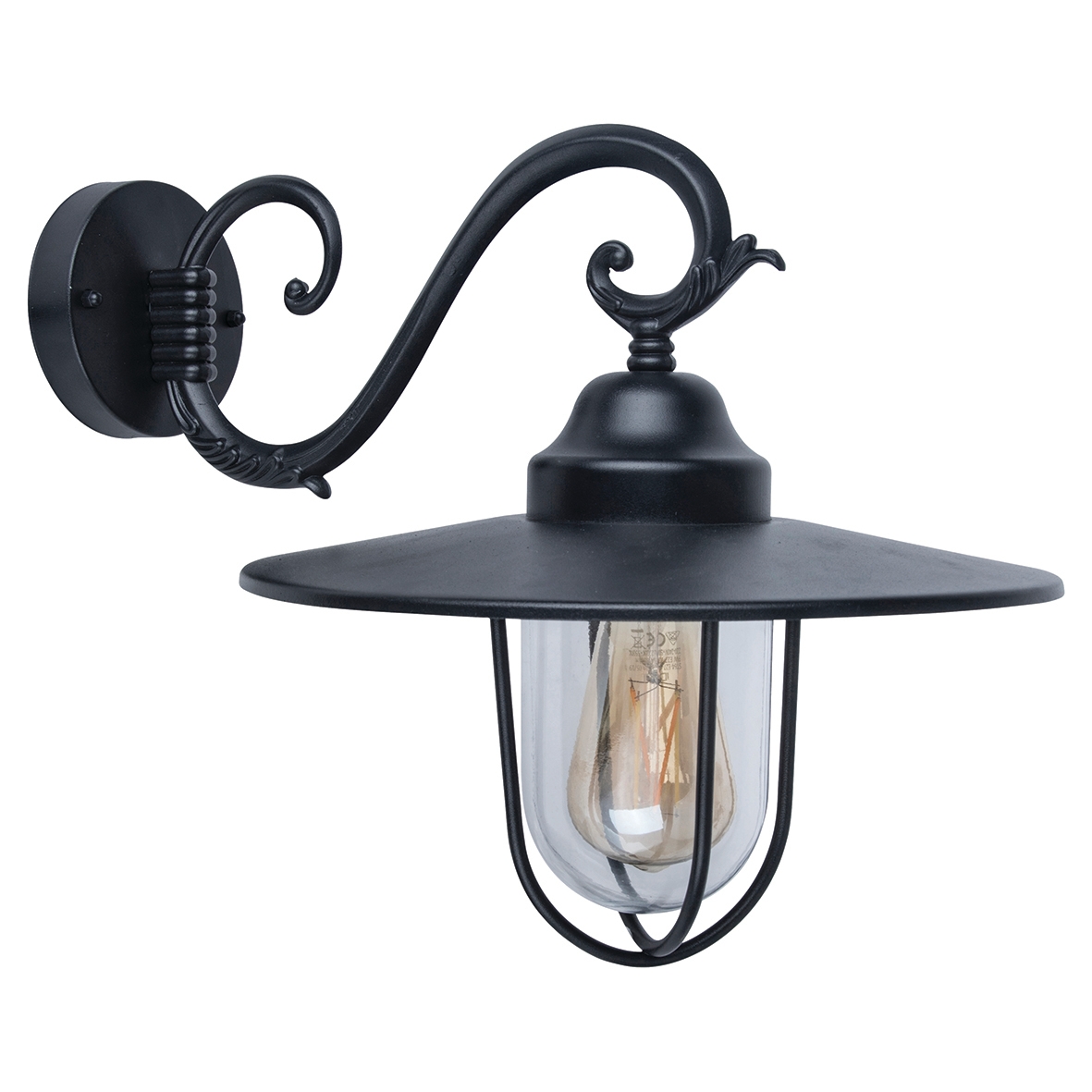 Lutec Lucy Wall Light IP44 - Black 639195