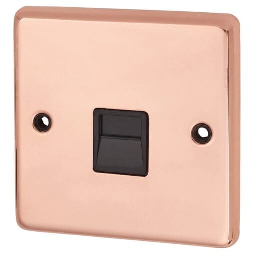 G&H Brassware 1 Gang Telephone Master Socket - Bright Copper 642013