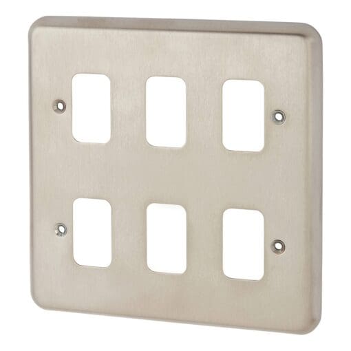 MK 6 Module Grid Front Plate - Brushed Stainless Steel 643101