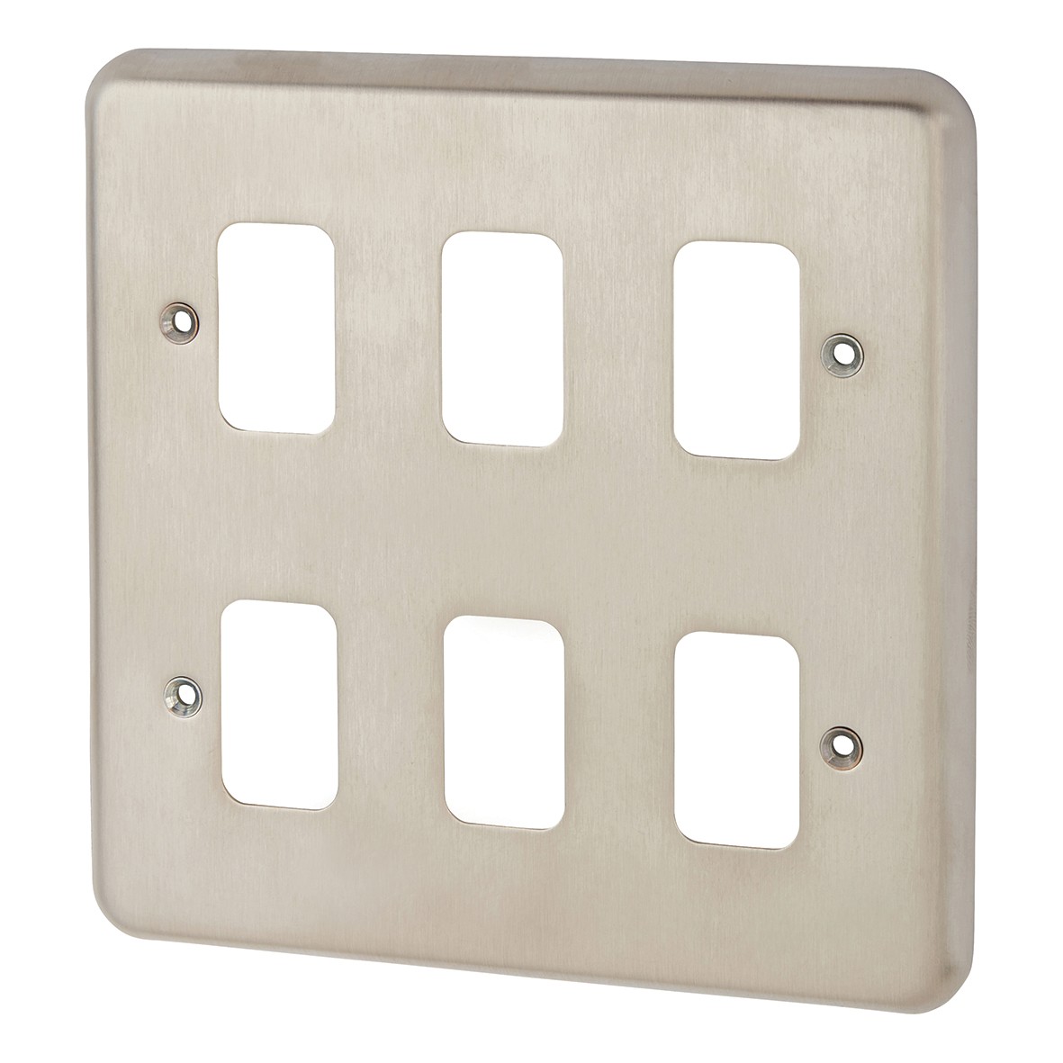 MK 6 Module Grid Front Plate - Brushed Stainless Steel 643101