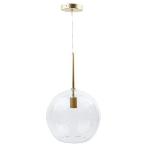 Altro Firenze Ceiling Light Pendant with Clear Glass Globe - Matt Black 648098