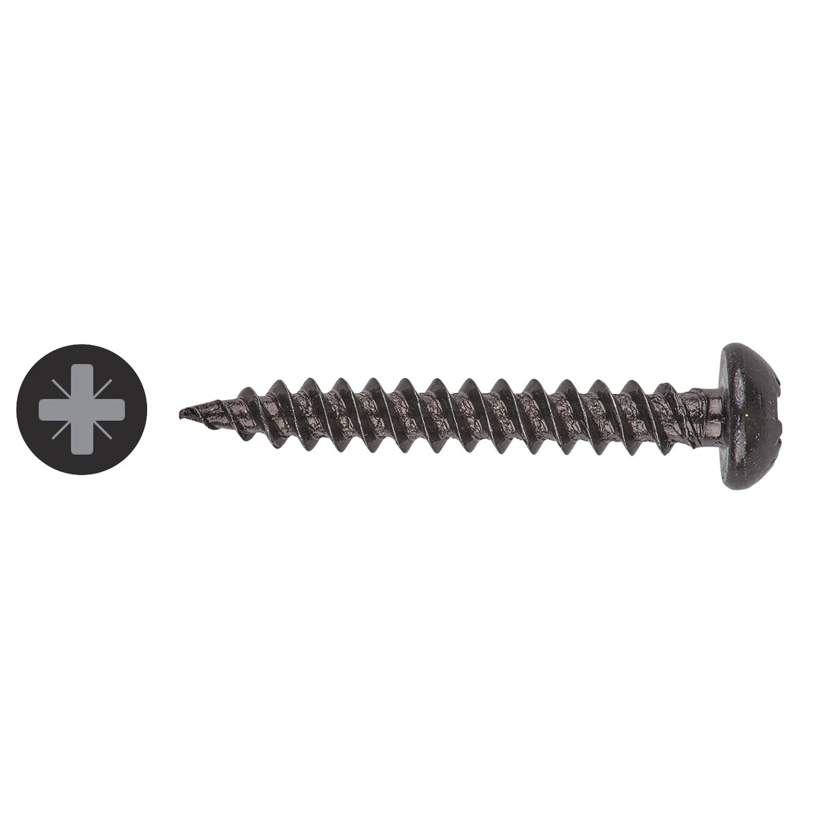 5x Roundhead Twinthread Pozi Screws Black Japanned 6 X 1 650397