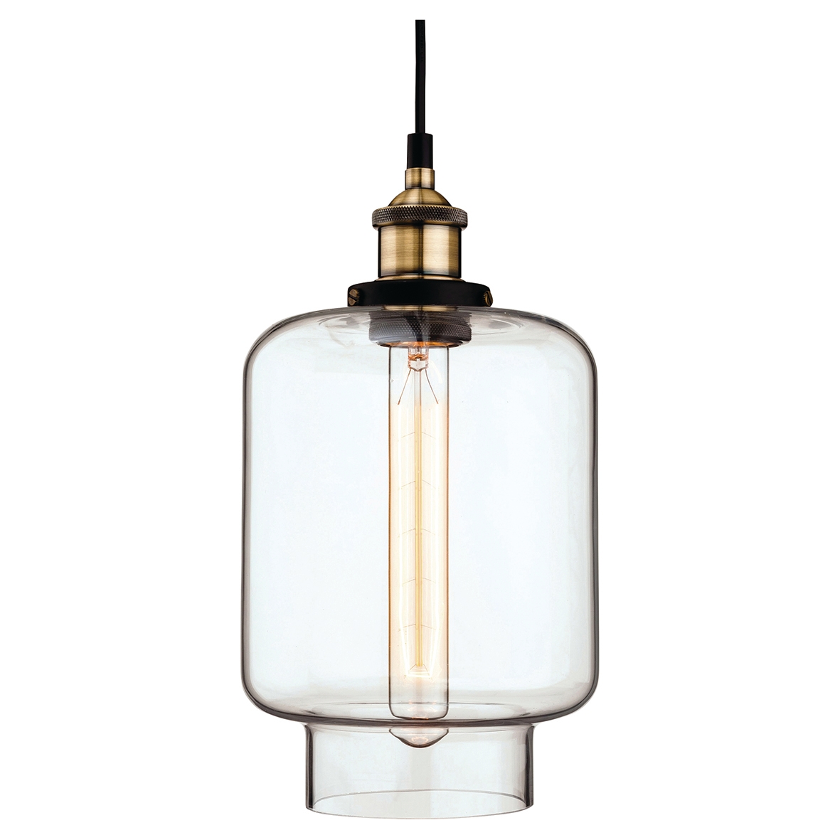 Altro Empire Vintage Ceiling Light Pendant with Clear Glass Shade - Ant 650514