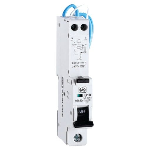 MK Sentry 10A 6kA Single Pole RCBO - Type A - Curve B 651791