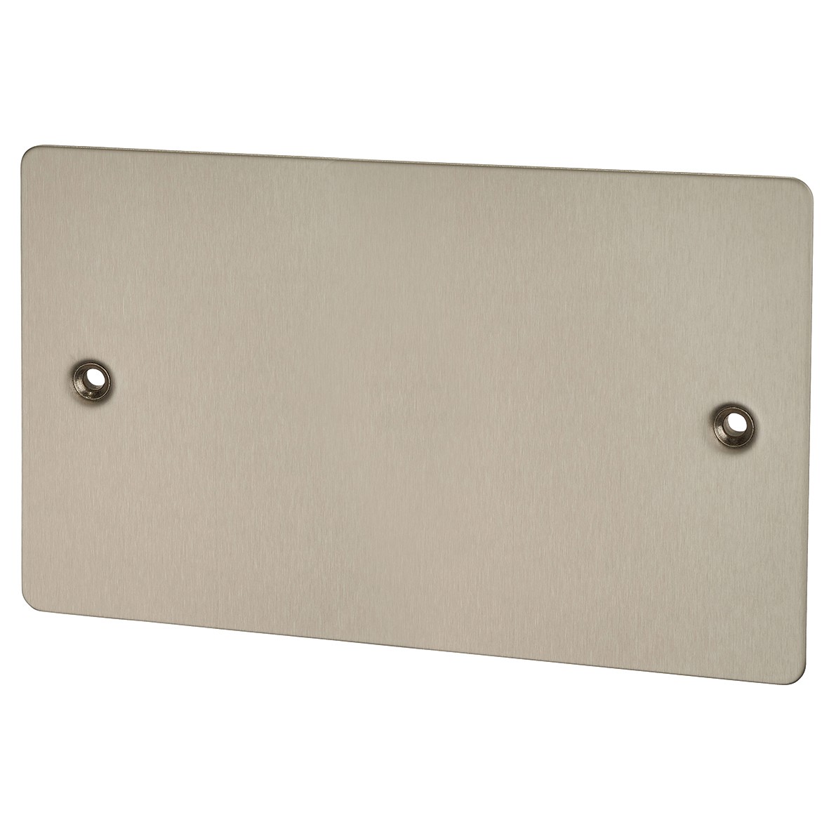 5x BG Flatplate Screwed 2 Gang Blank Plate - Brushed Steel 653357