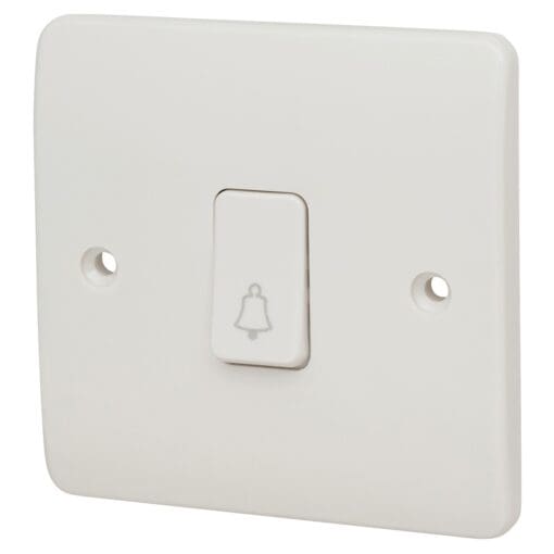 5x MK Logic Plus 10A 1 Gang Single Pole Bell Switch - White 658377