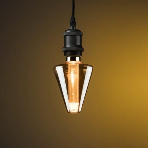 Knightsbridge Luna 3W ES-E27 LED Filament Vintage Retro Cone Lamp - 1800K Extra Warm White 659664