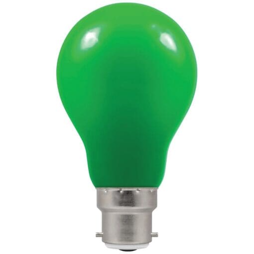 5x Crompton 4122 1.5W LED GLS Coloured Lamp - B22 - Green 662187