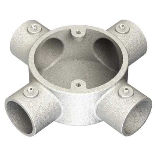 Metpro Conlok Steel Conduit 4 Way Terminal Box - 25mm - Galvanised 662278
