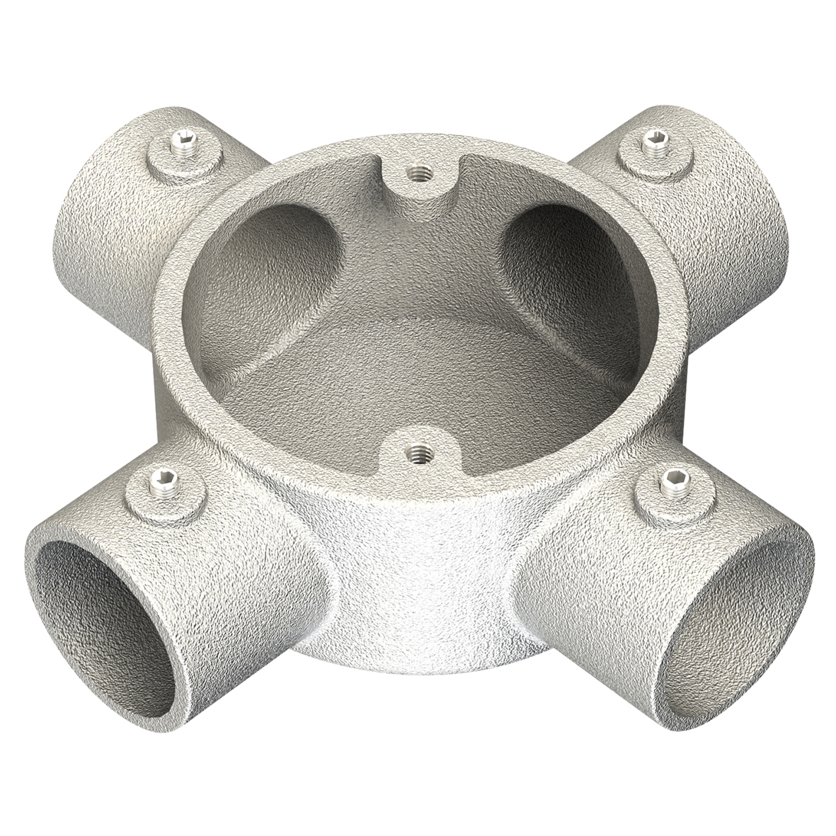 Metpro Conlok Steel Conduit 4 Way Terminal Box - 25mm - Galvanised 662278