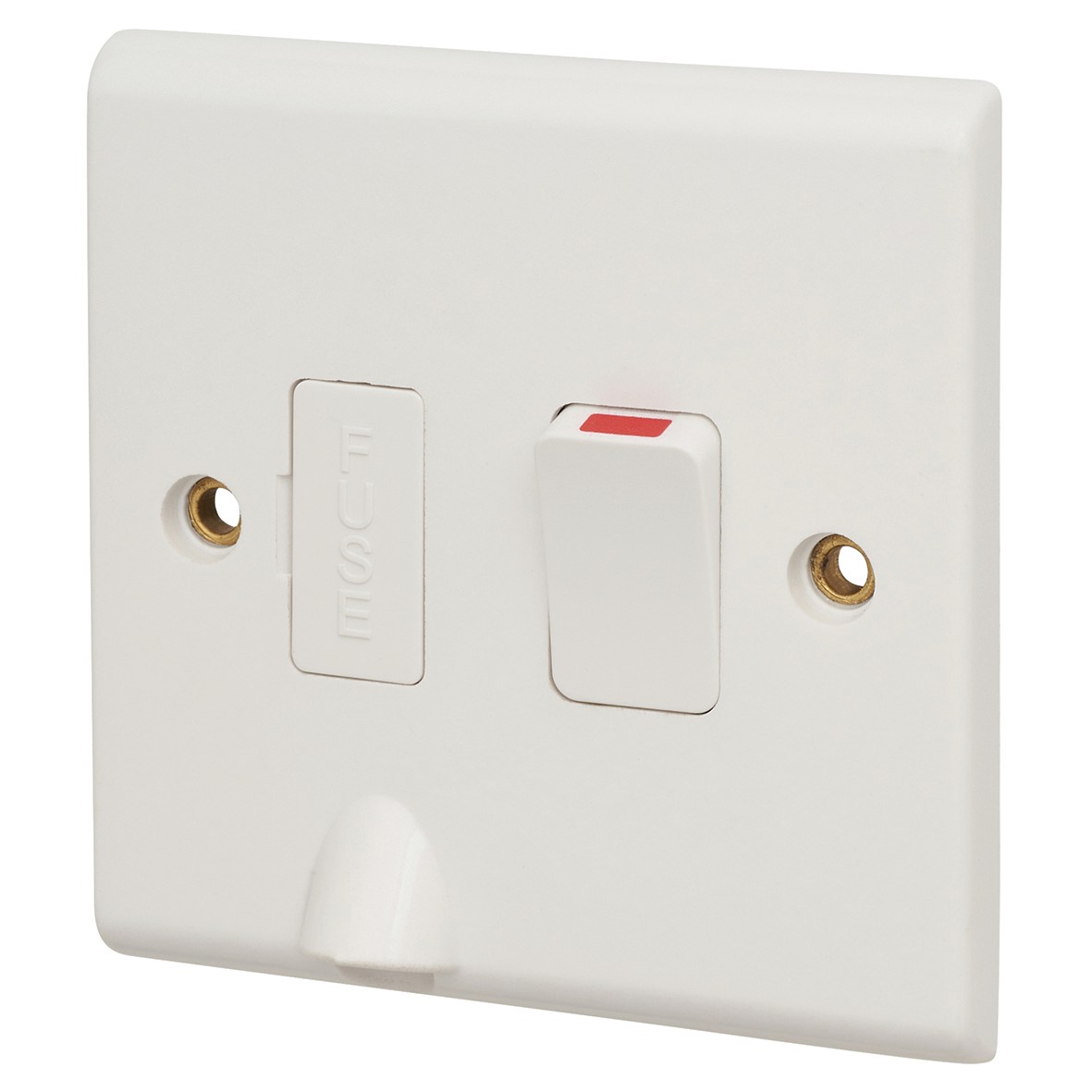 Deta 1 Gang Switch Spur & Bottom Flex Outlet - White 664586