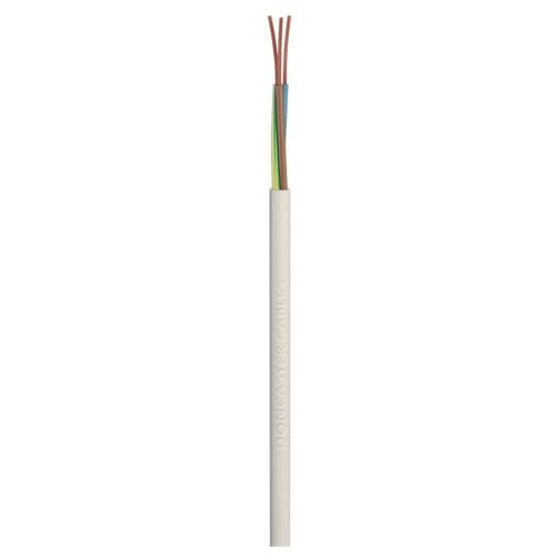 Doncaster Cables 3183Y 3 Core Round Flex Cable - 1mm x 100m - White 668641