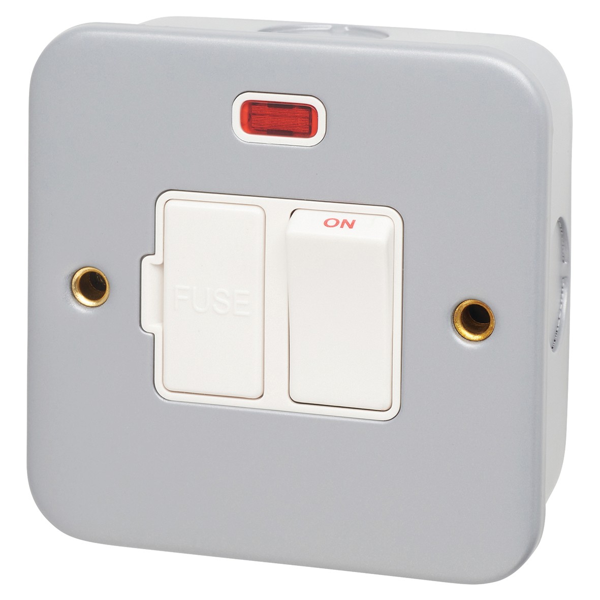 Hamilton Metalclad 13A 1 Gang Double Pole Fused Spur and Neon - White/W 678171