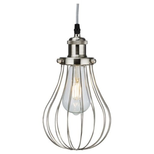 Knightsbridge Round Wire Ceiling Lamp Shade - Brushed Chrome 678775