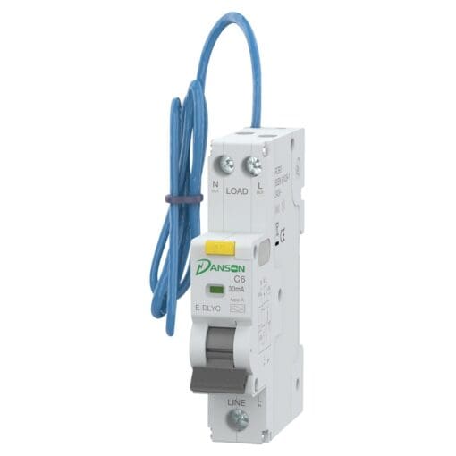 Danson 6A 30mA 6kA Single Pole Mini Compact RCBO - Type A - Curve C 686538