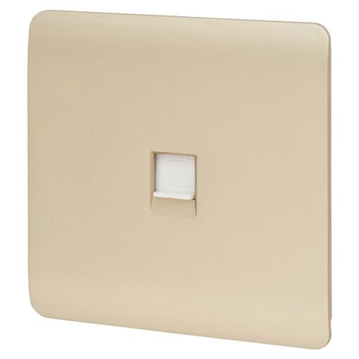 Trendi 1 gang Cat 5 / 6 RJ45 PC Socket - Gold 687270