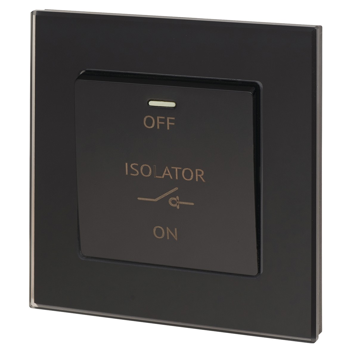 Retrotouch 10A 3-Pole Fan Isolator Switch - Black Plain Glass 689594