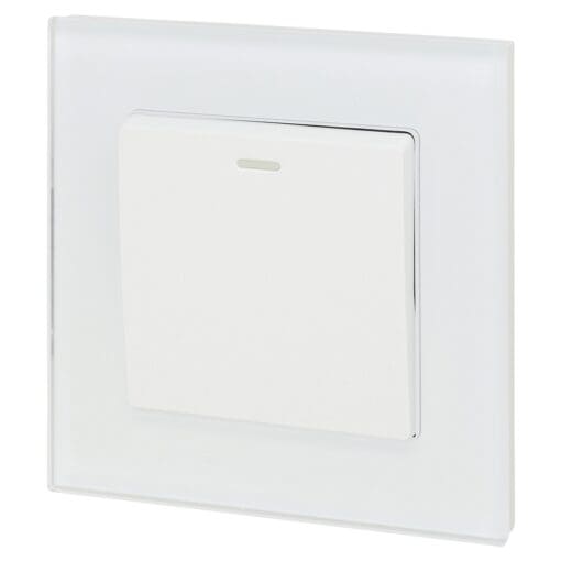 Retrotouch 10A 1 Gang Intermediate Switch - White Plain Glass 690364