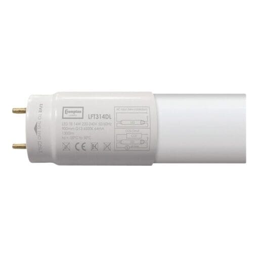 Crompton 14W T8 LED Full Glass Tube 3ft - 6500K 693163