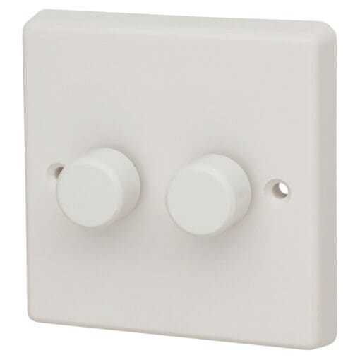 Varilight 250W 2 Gang 1 Way Rotary Dimmer 695054
