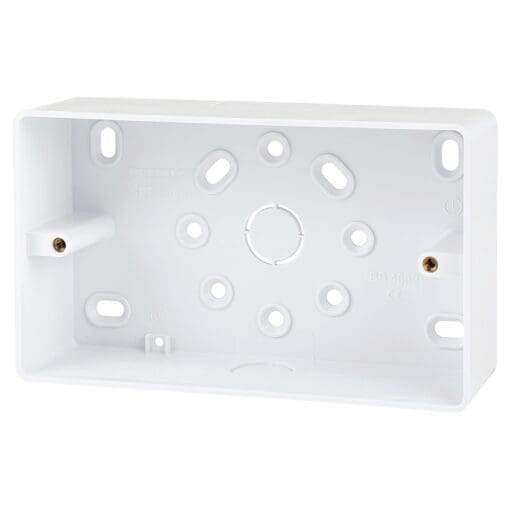 Univolt 2 Gang 44mm PVC LSF Round Cornered Surface Box 701053