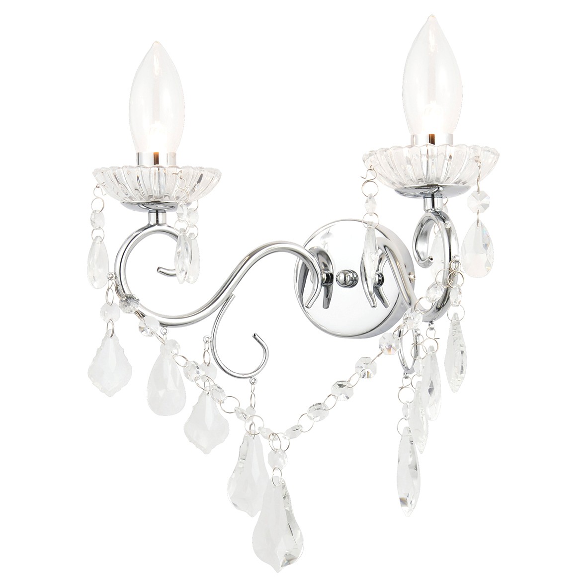 Vela 2LT Wall Light Chrome 703455