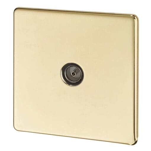 BG Screwless Flatplate 1 Gang Co-Axial & Satellite Socket - Polishe 703641