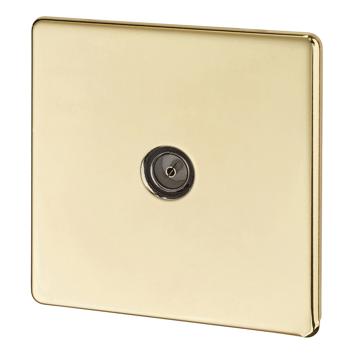BG Screwless Flatplate 1 Gang Co-Axial & Satellite Socket - Polishe 703641